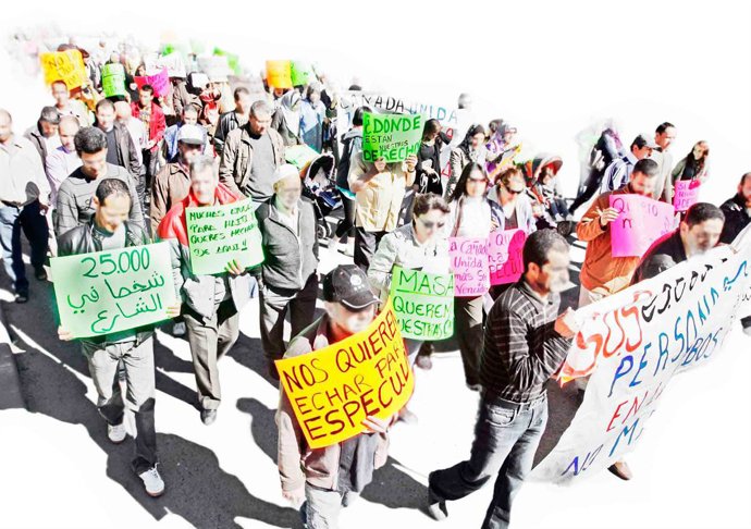 Manifestación en la Cañada Real