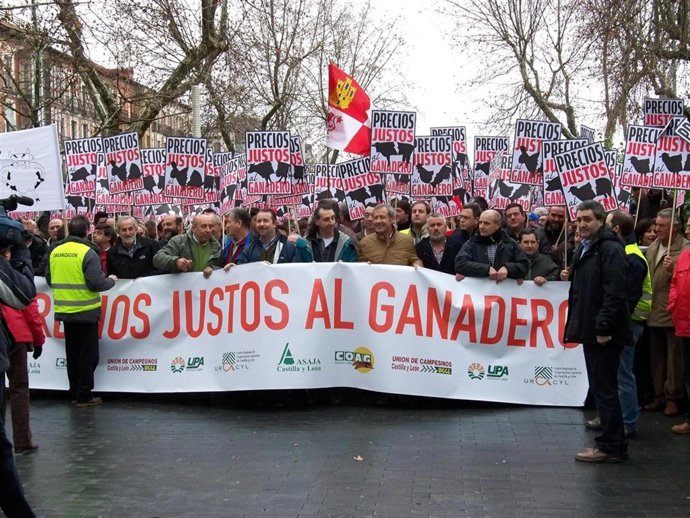 Manifestación de ganaderos en Valladolid
