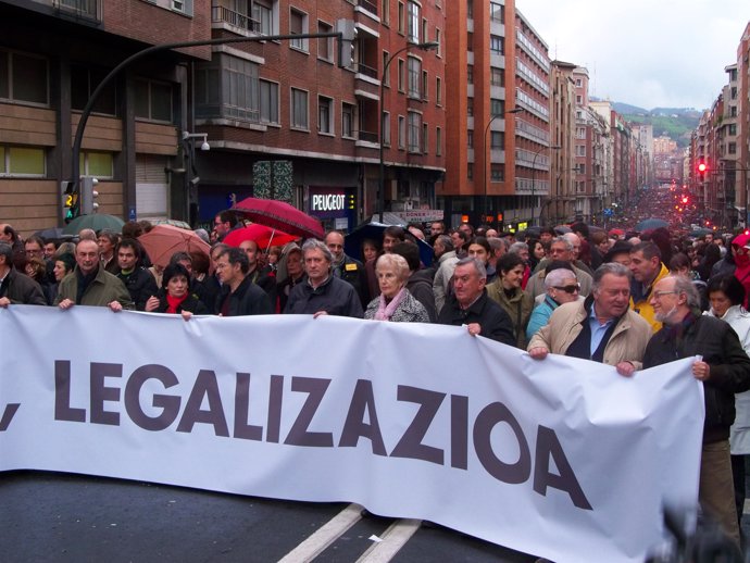 Manifestación en Bilbao en favor de la legalizacón.