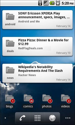 aplicación Google Reader para Android 