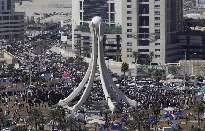 Protestas en la Plaza de la Perla en Bahréin
