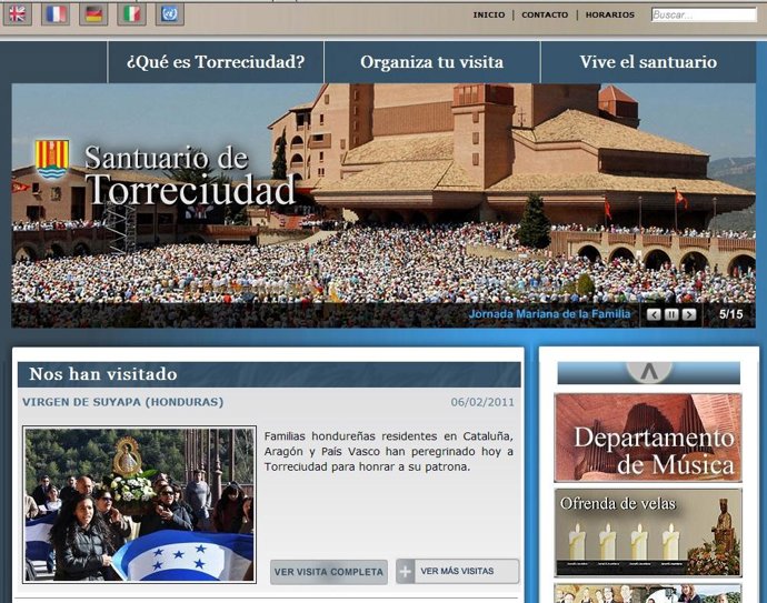 Portada de la web renovada de Torreciudad
