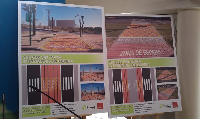 Ejemplo de los pasos a nivel, sin zona de espera, a la izquierda, y con zona de 