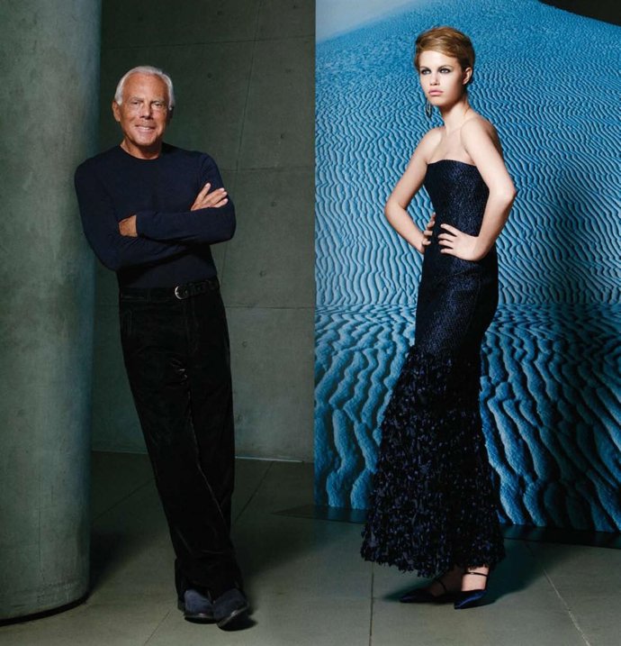Giorgio Armani posa para la revista 'Vogue'