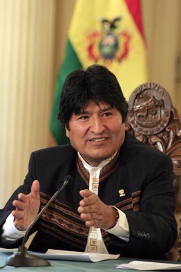 El presidente de Bolivia, Evo Morales, durante una rueda de prensa.