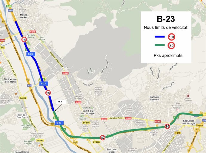 Mapa de velocidad de la B-23