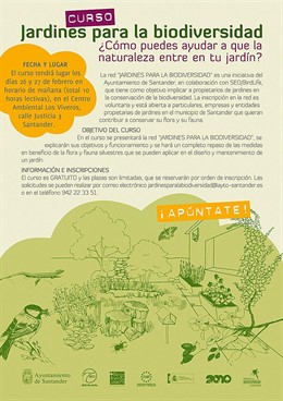 Cartel de Jardines para la biodiversidad