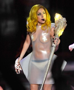 (EDITORIAL USE ONLY) Lady Gaga performs at Madison Square Garden on February 21,