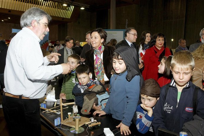 Gorostiaga en la inauguración de la muestra. 