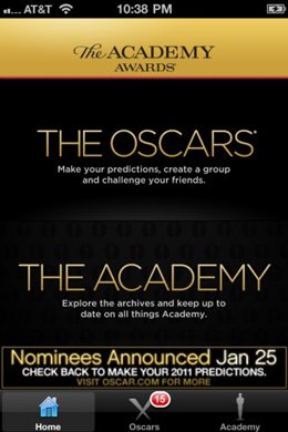Aplicación de Los Oscar en iPhone