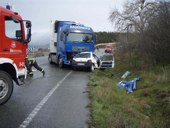 Imagen del estado en el que han quedado los vehículos implicados.