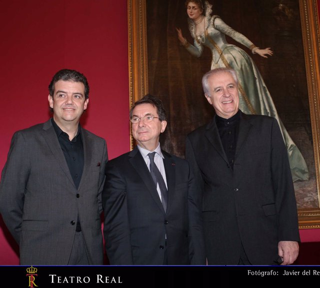 De izquierda a derecha: Renato Palumbo, Gerard Mortier y Andrés Máspero