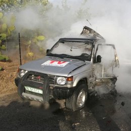 vehiculo del periodista de reuters asesinado en gaza