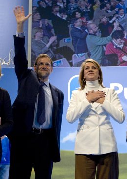 MARIANO RAJOY Y MARIA DOLORES DE COSPEDAL EN ALBACETE PRESENTACION CANDIDATOS