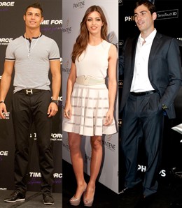 Montaje de Cristiano Ronaldo, Sara Carbonero e Iker Casillas 