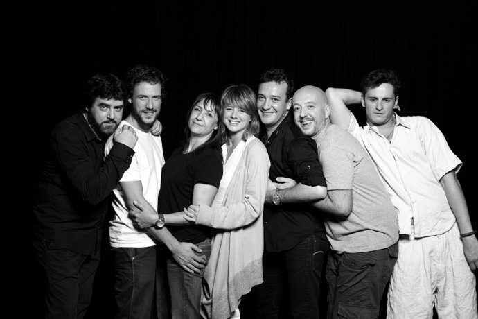 Actores de la obra 'La Avería' en el Teatro Gayarre