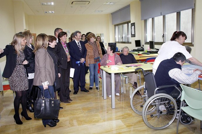 Gorostiaga durante la visita al centro