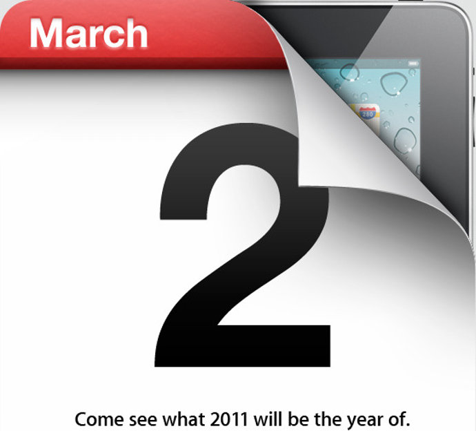 Anuncio de la presentación del iPad 2