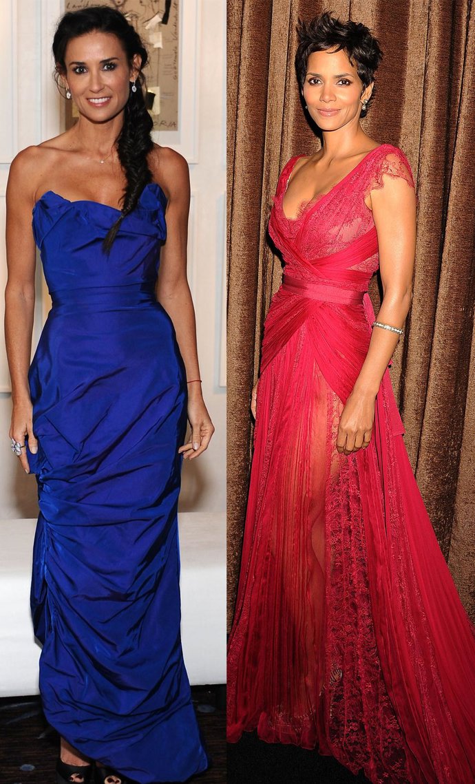 Montaje de Demi Moore y Halle Berry en los premios Costume Designer Guild 