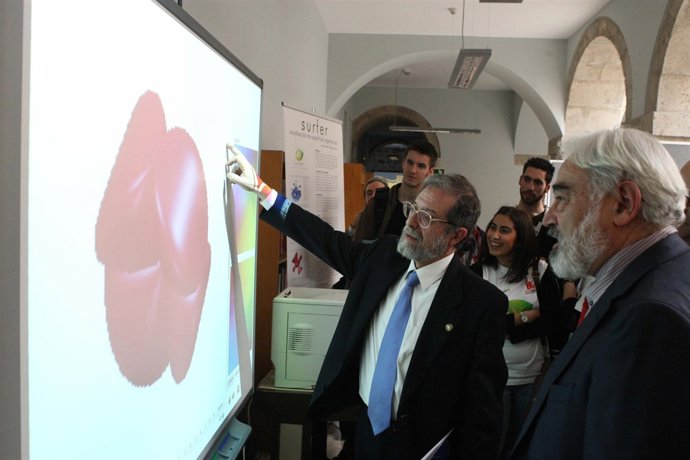 Pizarra interactiva en la exposición 'Imaginary' en Valladolid.