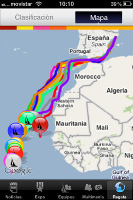 Aplicación para Android de la Barcelona World Race