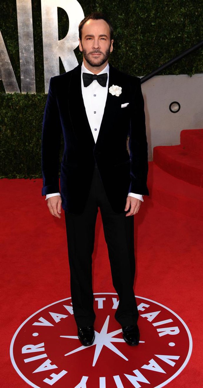 El diseñador Tom Ford en la alfombra roja de los Oscar 2011