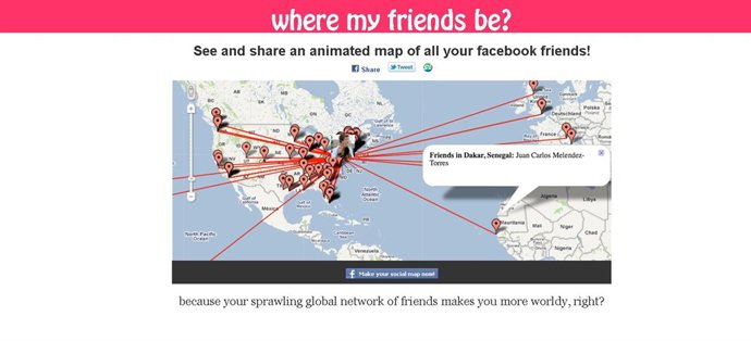 Aplicación 'Where my Friends Be?'.