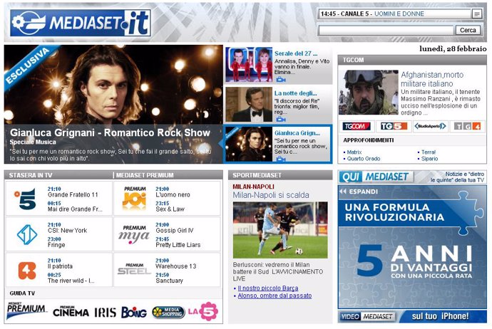 Web de Mediaset.