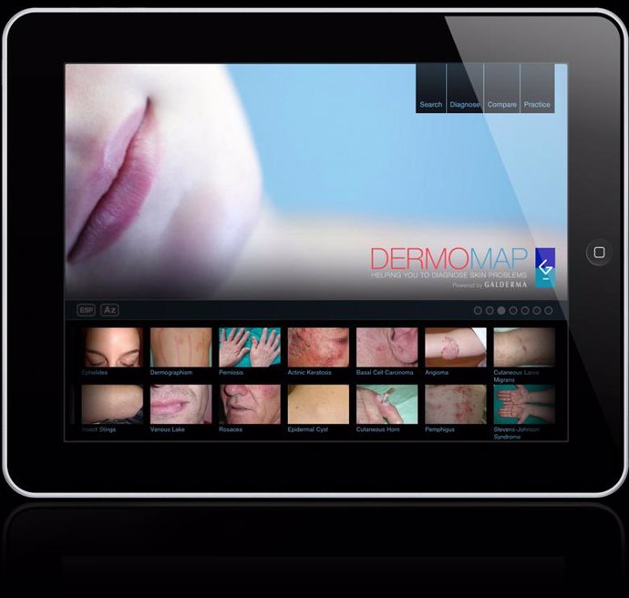 Aplicación 'DermoMap HD' para iPad.