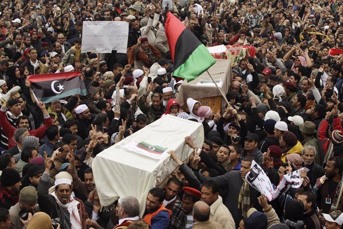 manifestantes en Libia