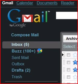 Bandeja de entrada de una cuenta de Gmail