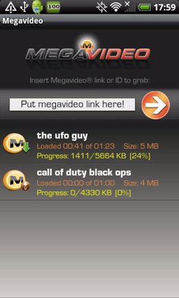 aplicación de megavideo para Android desde Android Market