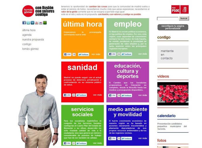 Web electoral de Tomás Gómez