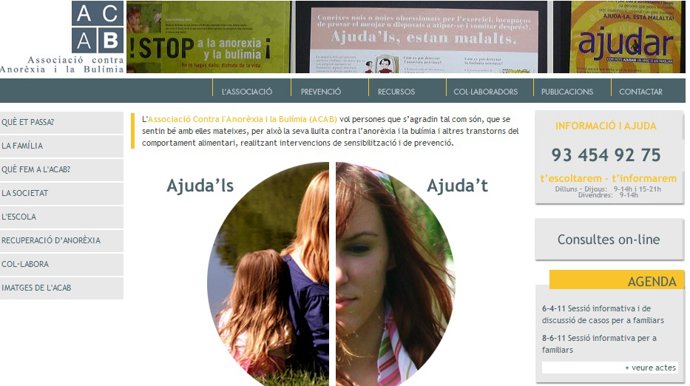 Web asociación contra la anorexia y la bulimia