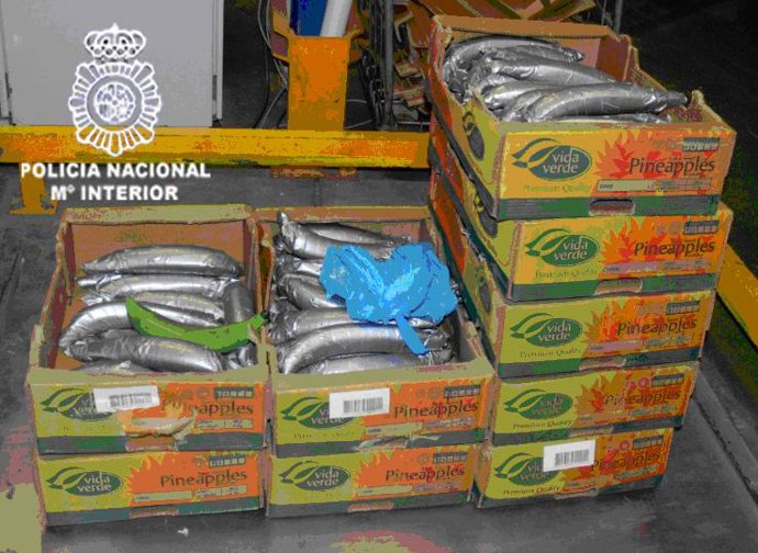 Bananas de PVC con cocaína incautadas en A Coruña.