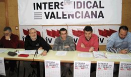 Representantes de los sindicatos que convocan las concentraciones 