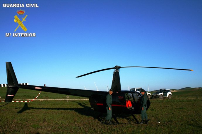 Interceptado un helicóptero con 400 kilos de hachís en la comarca de La Janda