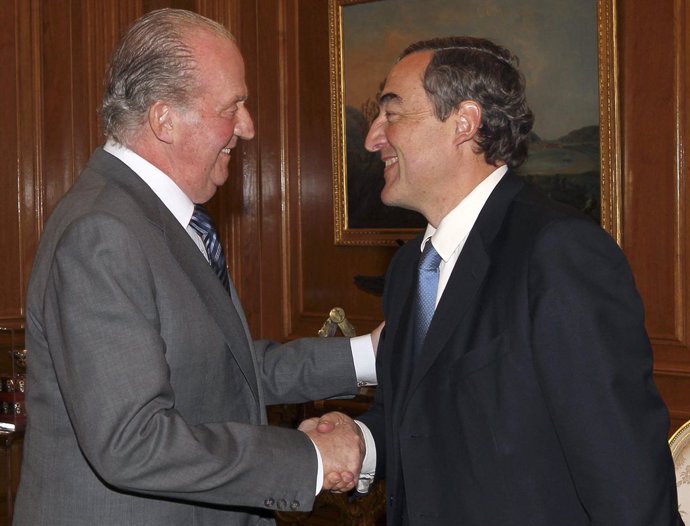 El Rey Don Juan Carlos y el presidente de la CEOE, Juan Rosell