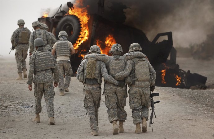 Soldados estadounidenses heridos en Afganistán