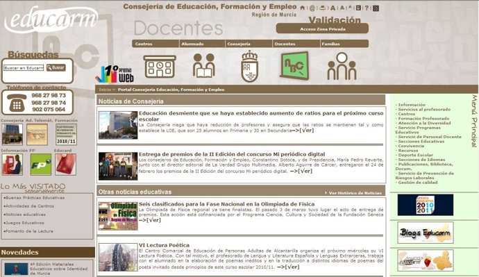 Imagen del portal 'Educarm'
