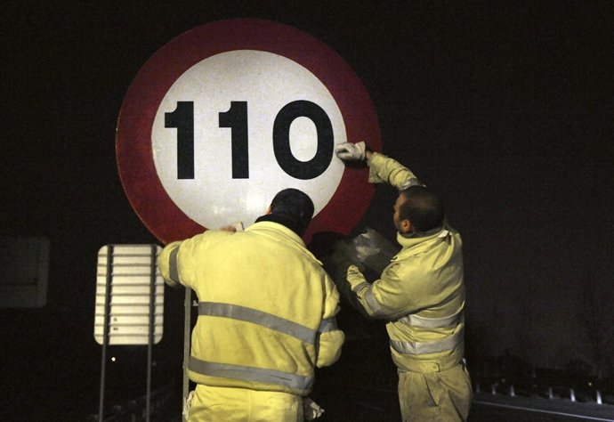 Nueva señal de velocidad de tráfico a 110km/h