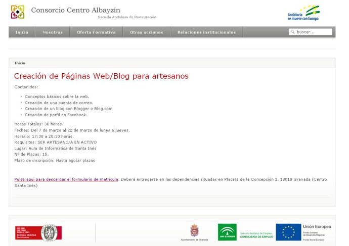 Web 'Creación de páginas webs y blogs'