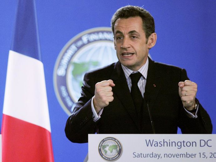 Nicolas Sarkozy en la cumbre del G20