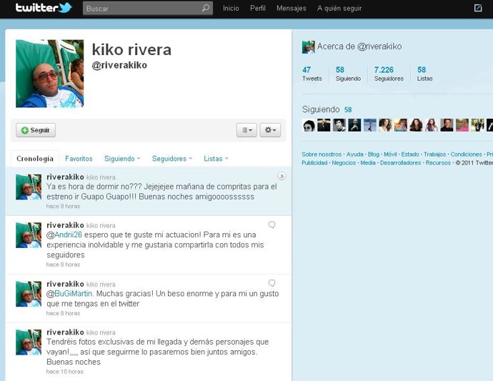 Cuenta de Twitter de Kiko Rivera