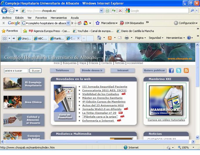 Web complejo hospitalario de Albacete