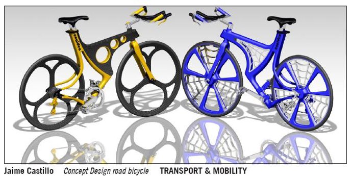 Bicicleta de fibra de carbono.