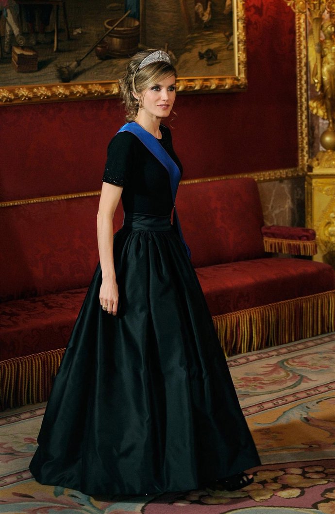 La Princesa Letizia Ortiz en la cena oficial ante el presidente de Chile, Sebast