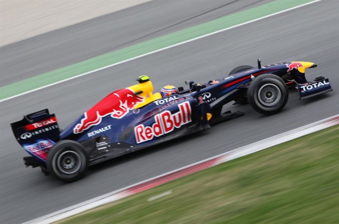 Mark Webber en los 'Test' del Circuit de Catalunya