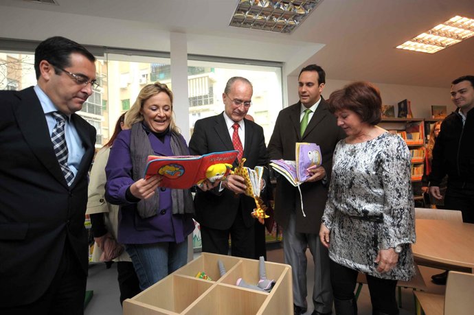El alcalde de Málaga, Francisco de la Torre; junto con Díaz, Romero y Briones en