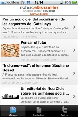 Aplicación de Itunes del diputado Obiols